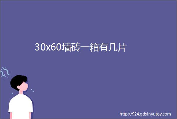 30x60墙砖一箱有几片